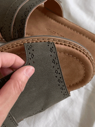 buckled suede slippers