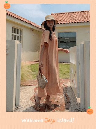 Square neck modal shirring dress
