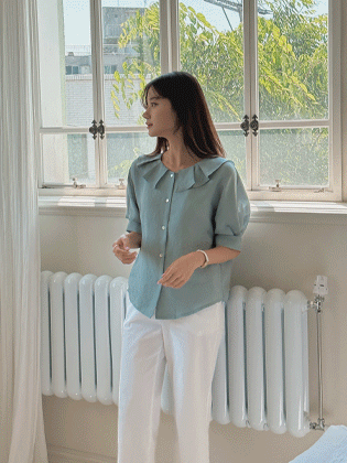 Monet pleated collar blouse