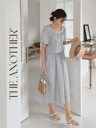 seersucker blouse skirt set