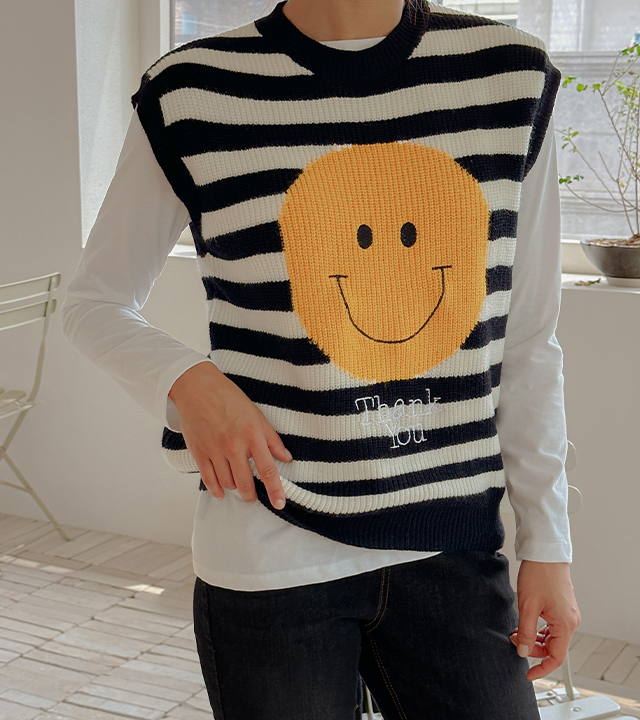 smiling knit vest