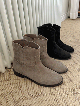 suede western short boots