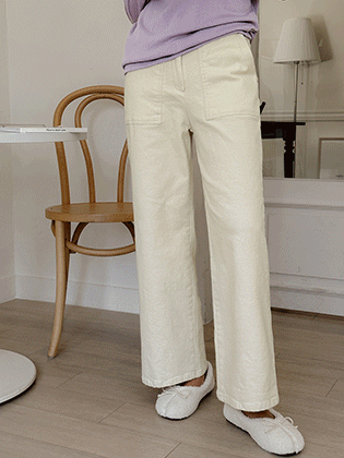 Cozy pocket wide cotton pants