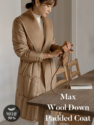 Max wool color down padded coat