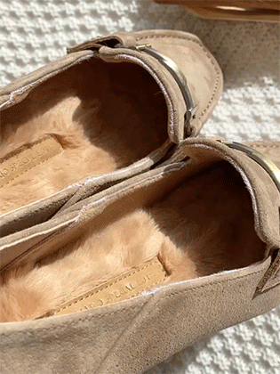 Roever suede fur loafers