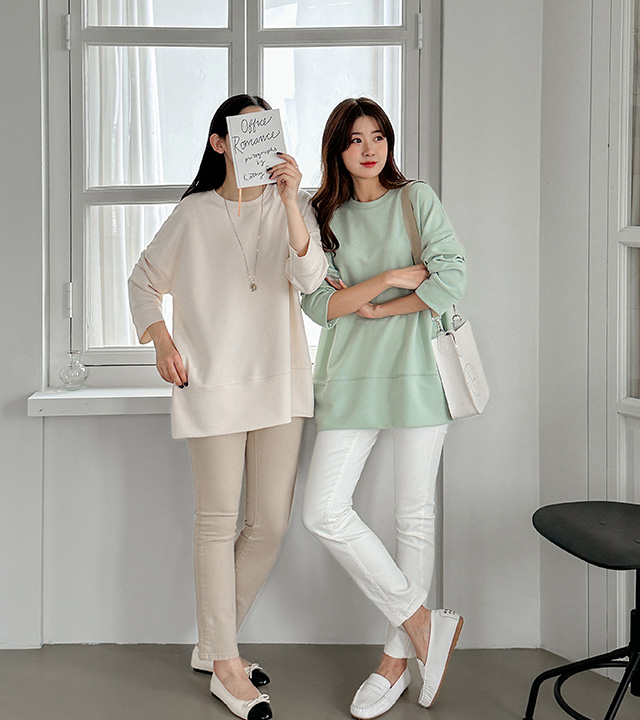 Cotton candy boxy long sweatshirt