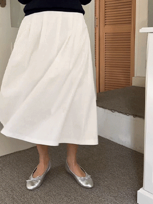 Love Cotton Pleated Long Skirt