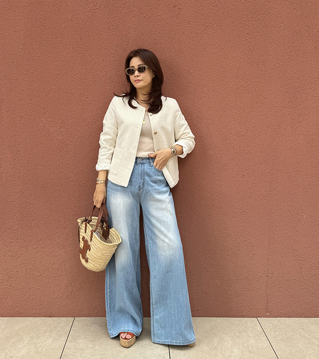 Veil wide denim pants