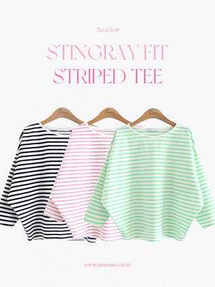 Dolman striped three-quarter tee