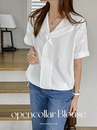Philip open collar blouse