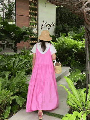Bonbon shirring layered dress