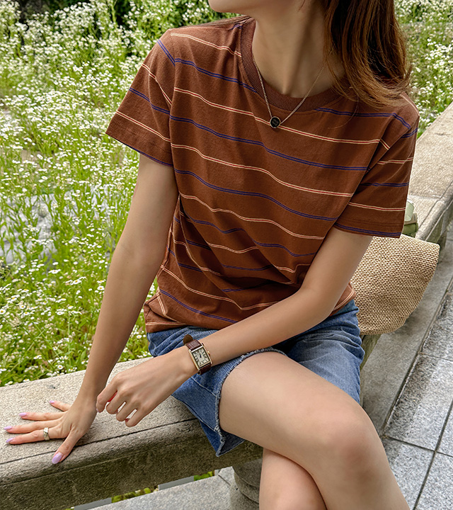 Mu Striped Short Sleeve Tee