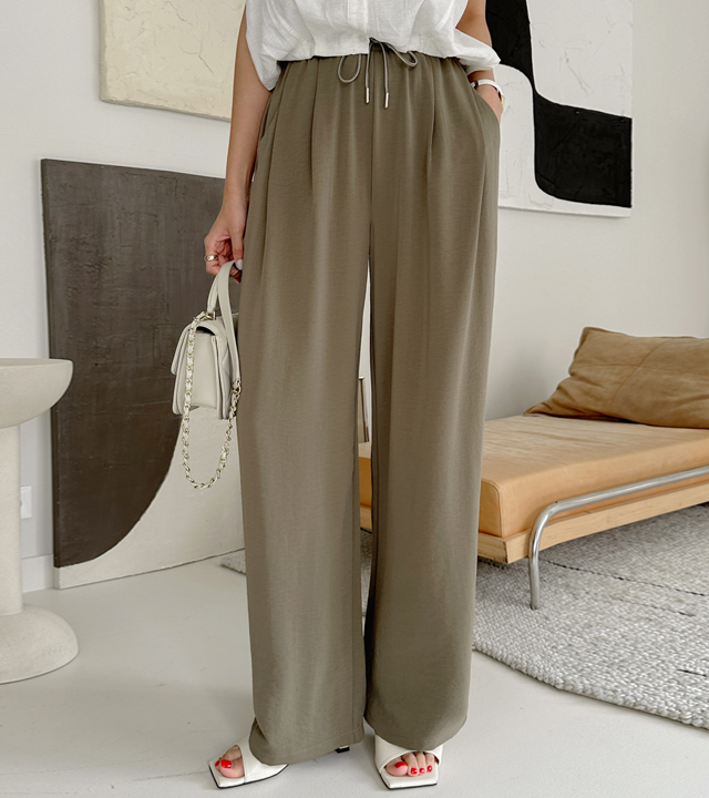 French pintuck wide pants