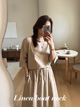 Mood Linen Boat Neck Blouse