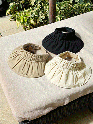 Shirring velcro sun cap
