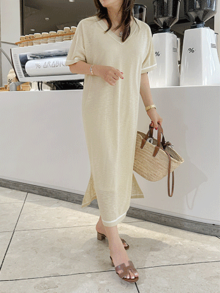 Loro knit long dress (slip set)