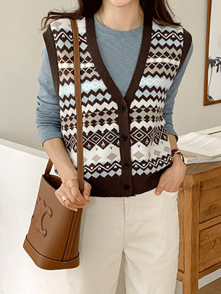 Slow V-neck Knit Vest