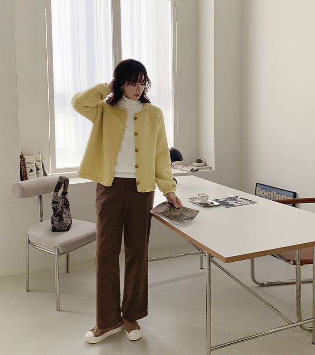 Sleeve Patch Rolling Cardigan