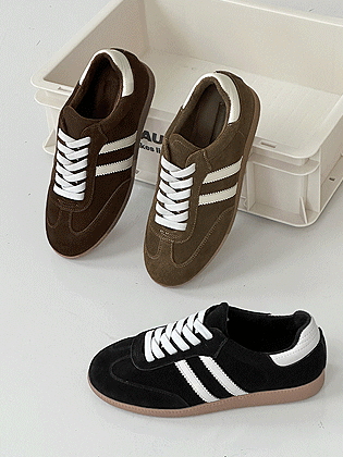 Line Suede Leather Sneakers