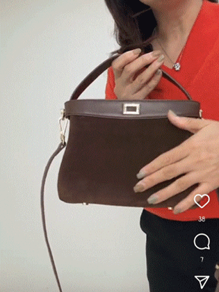 Square Suede Tote Crossbody Bag