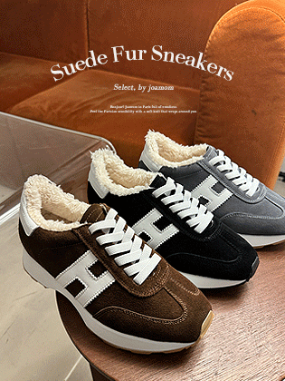 Height Increasing Suede Fur Sneakers 
