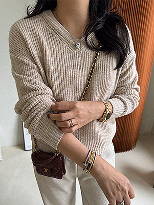 Washable Cashmere V-Neck Knit