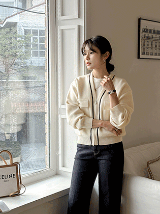 Saint Line Zip Up Cardigan