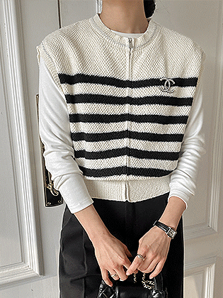 Cuckoo Stripe Knit Vest
