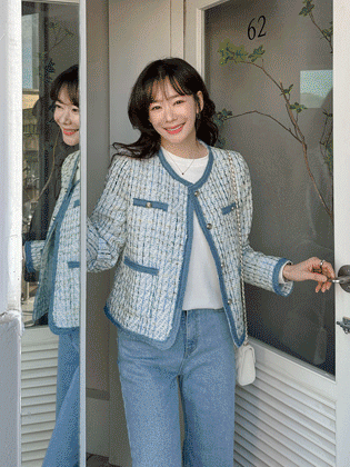 Croffle Tweed No Collar Jacket