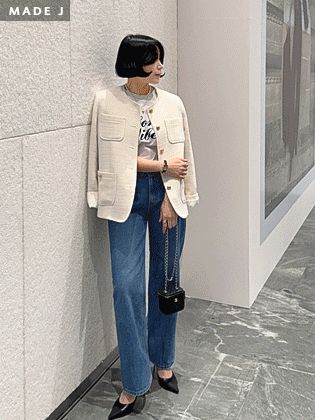 [MADE] Plain wide denim pants