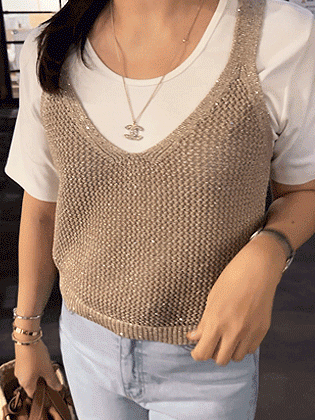 Spangle Knit Bustier
