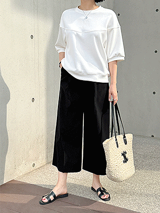 Light wide 8-part pants