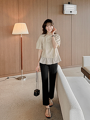 Forming frill contrast tee