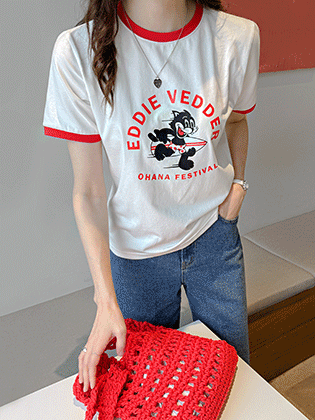 Eddie color line short sleeve tee