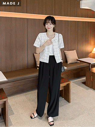 [MADE] Sliced Cheese Pin Tuck Slacks