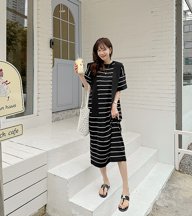 Inning Stripe One Piece (Shoulder Set)