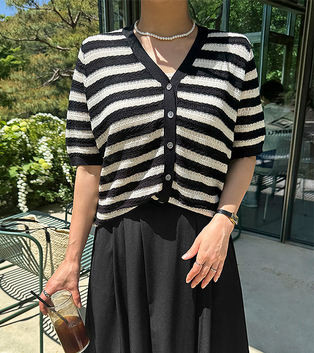 Crochet V-neck Knit Cardigan