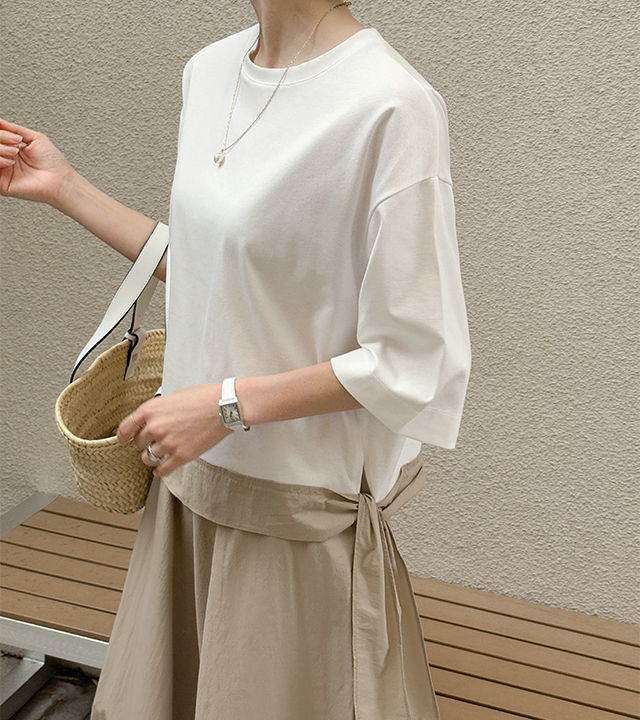 Andy hem color block 5-part tee