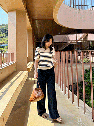 Lena Stripe Short Sleeve Knit