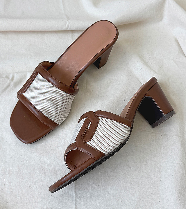 Karen Leather Slipper Heel