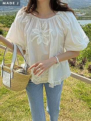 [MADE] Crochet embroidery blouse