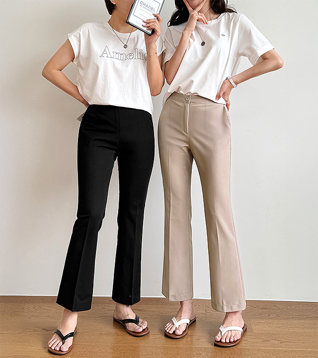 Slim fit summer bootcut slacks