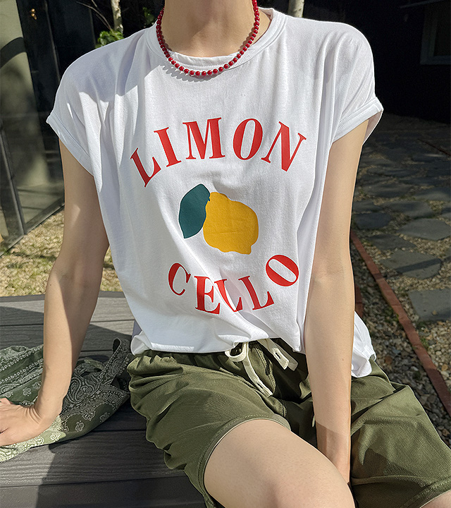 Lemon Cool Tension Cap Sleeve Tee