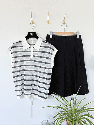 Backslit Stripe Cool Knit 
