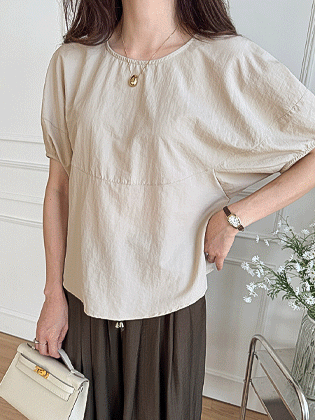 A-line puff washa blouse