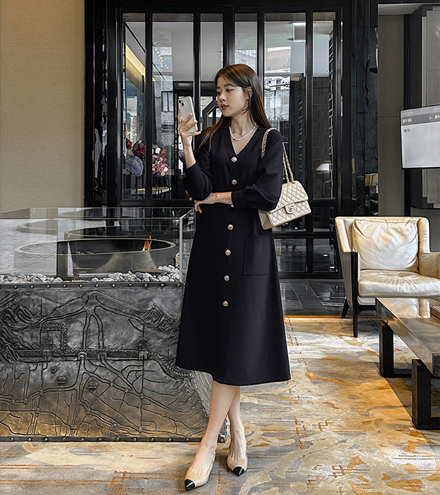 Champagne Autumn A-Line Dress