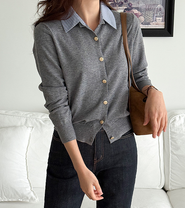 Renav Shirt Layered Cardigan
