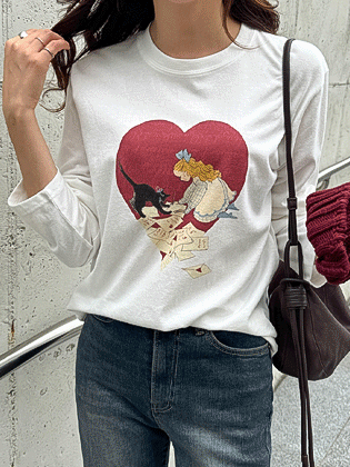 Heart Print Long Sleeve T-Shirt