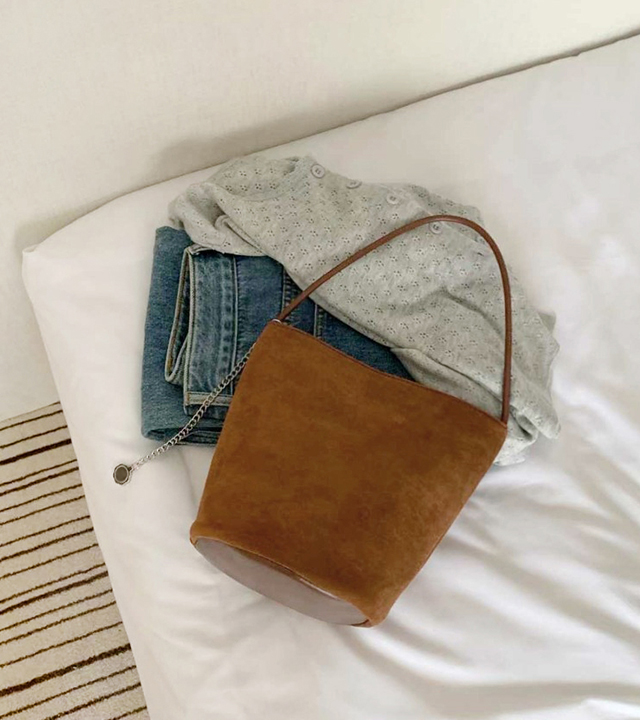 Coin Suede Bucket Bag