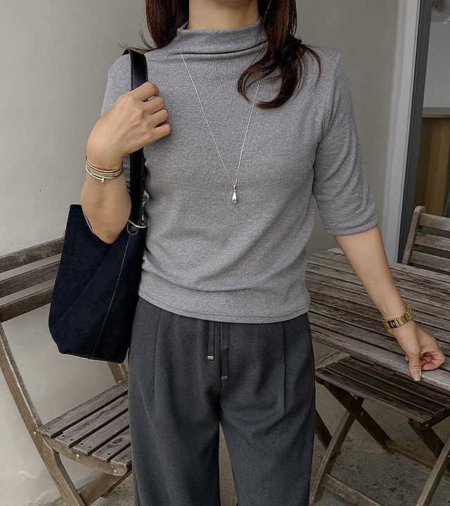 Sophie Angora Half-Neck Tee 